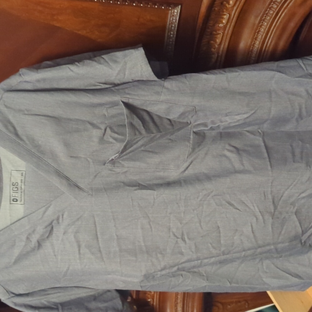 Figs slate gray scrub top